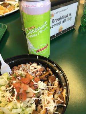 Lunch of Champions! Chicken Salad and a coconut water.