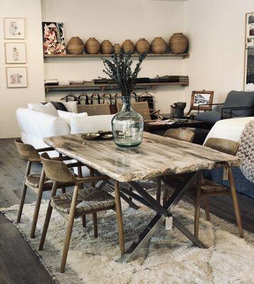 50 million year old petrified wood dining table. Choose your own base!