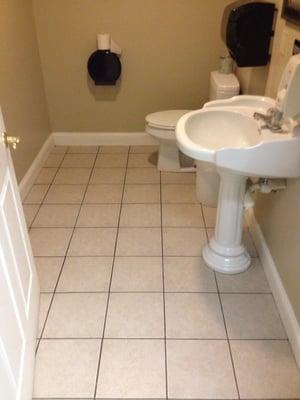 Full bathroom remodel tile trim work vanity toilet door paint restaurant Ellington Connecticut