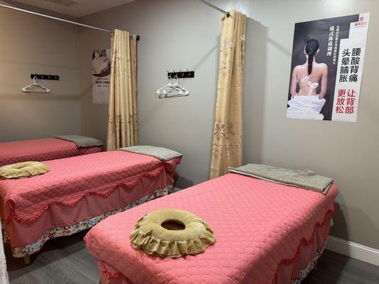 Massage beds at Health U Spa, located in Philadelphia's Chinatown