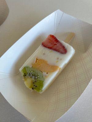 Yogurt paleta with fruit.