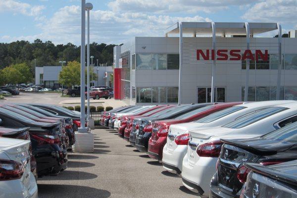 We have rows and rows of new Nissans to choose from.