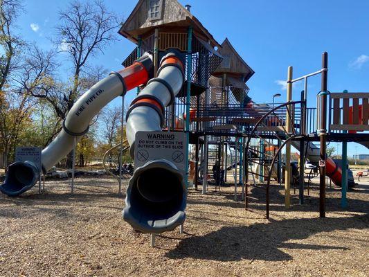 Spirit Park - back view of the middle portion of the playground for older children