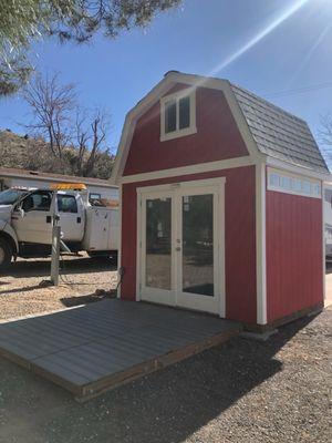 Finished a tuff shed to a work out room