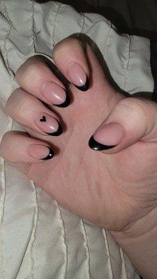 Acrylic black French nails