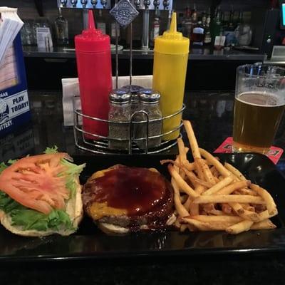 The Bourbon siracha burger was tasty and they have food and drink specials through the week.