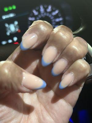 Dipped with blue tips