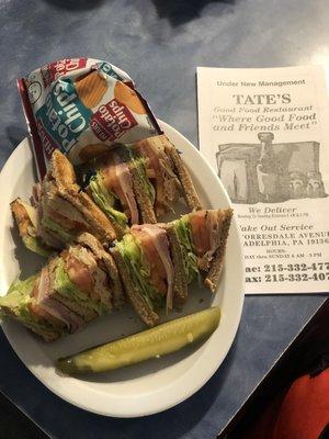 Turkey club on wheat toast