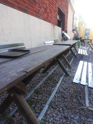 Front picnic tables