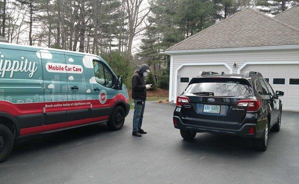 Zippity performs mobile detailing at a customer's house.