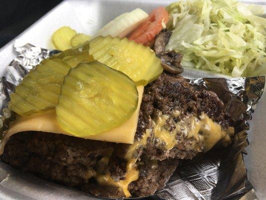 Double Cheese Burger Bunless(Keto Friendly)