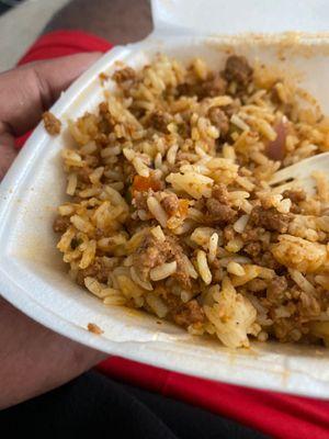 Ground Beef/ Picadillo and white rice