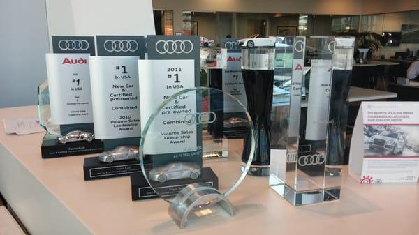 Check out all these awards on display at our receptionist desk!