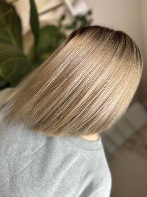 Bleach and tone with shadow root