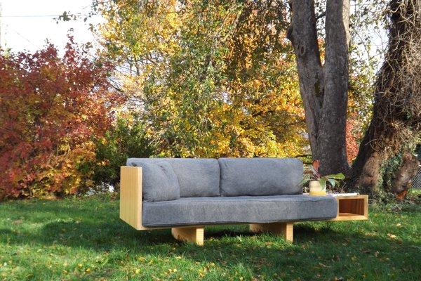 Couch made from reclaimed materials