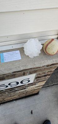 Baseball sized hail damage to roof