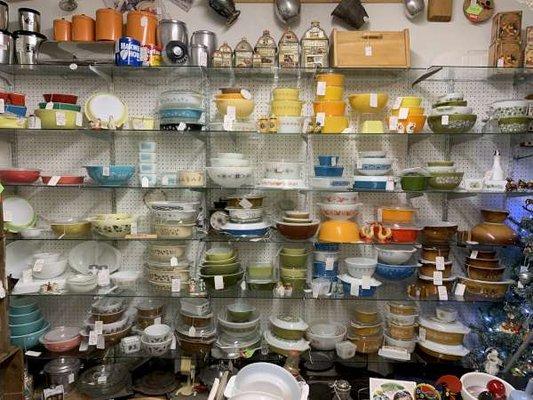 Just part of our Pyrex through the decades display.