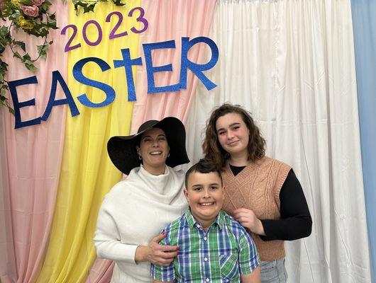 3 of the 4 of us at Easter.