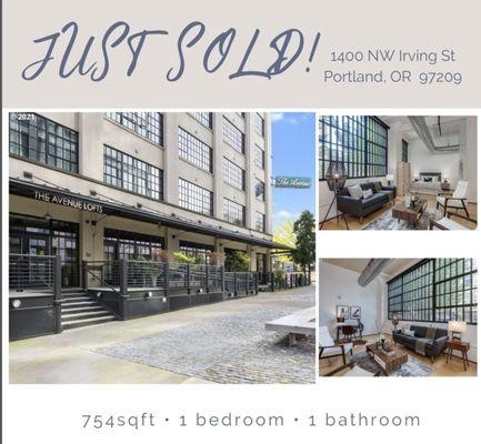 Pearl District, Portland:  Huge congrats to my long time client on the purchase of his latest and most perfect loft!