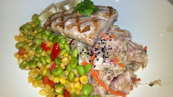 Grilled mahi mahi w/ ginger slaw & edename corn succotash $24