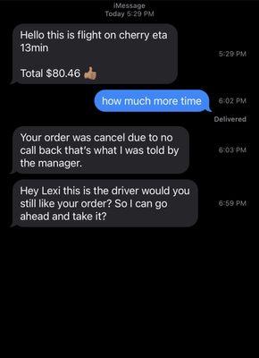 messages for the delivery driver.