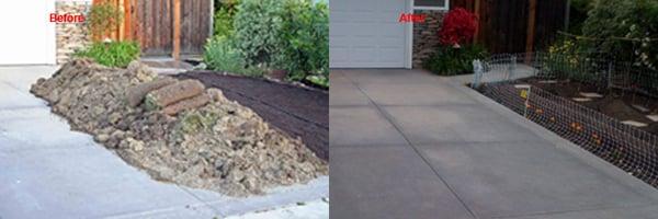 Dirt & Sod Removal Before & After