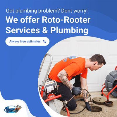 Need Roto-Rooter services and Plumbing?
Call today for a free estimate!