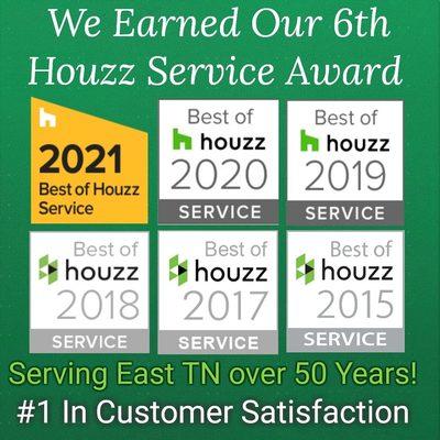 Proud to earn our 6th Houzz Service award