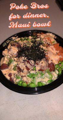 Maui Bowl with Nori and sesame seed topping.