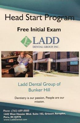 We are proud to be affiliated with the Head Start Program providing free dental care for undeserved families in North Central Indiana!