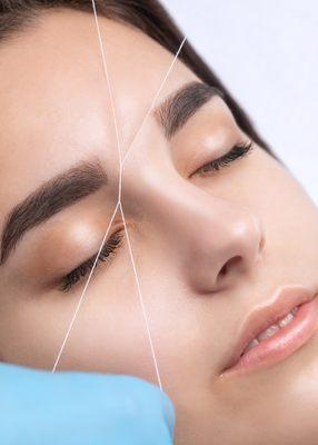 Eyebrow Threading is gentle to the skin and will give your eyebrows a more defined shape.