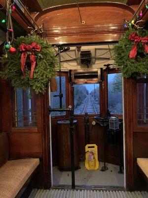 Trolley decorated for Xmas