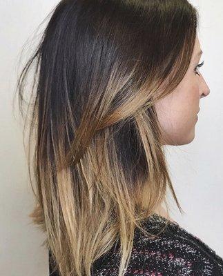 Balayage color by Rhiannon