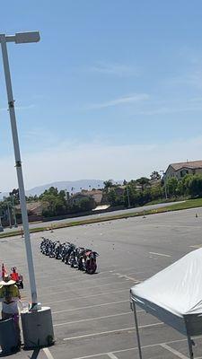 Bikes set up for a exercise