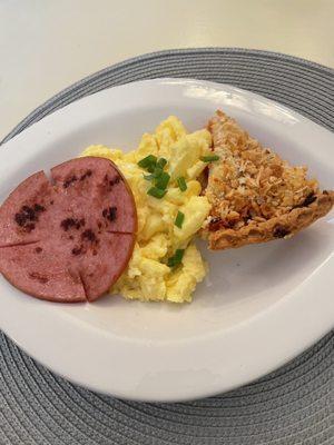 Eggs, Pork roll and quiche!!