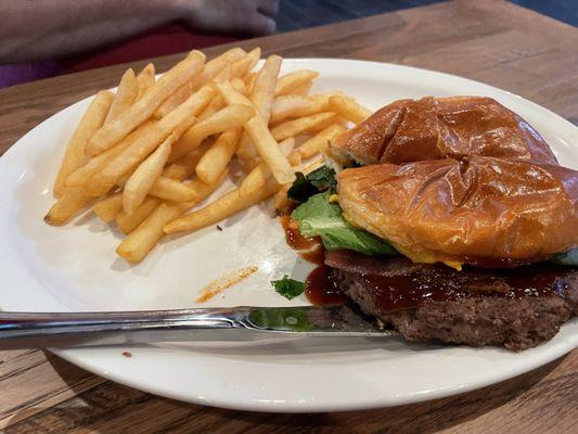 Burger and fries