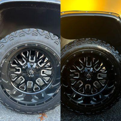 Before and After tire wash