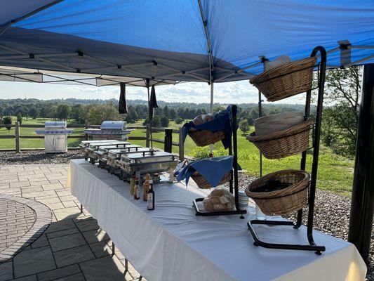 Buffet setup on patio