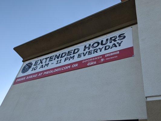 Extended hours: 10 AM to 11 PM