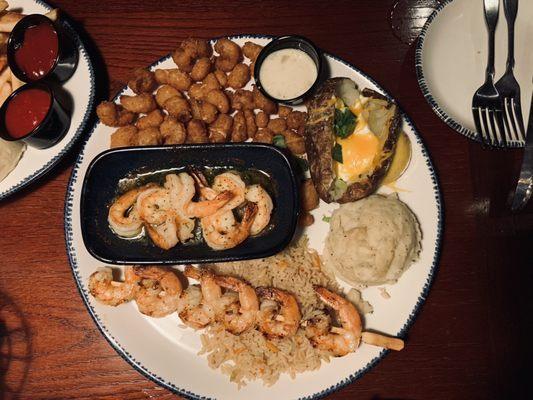 Endless Shrimp: Garlic Shrimp Scampi + Grilled Shrimp Skewer + Popcorn Shrimp