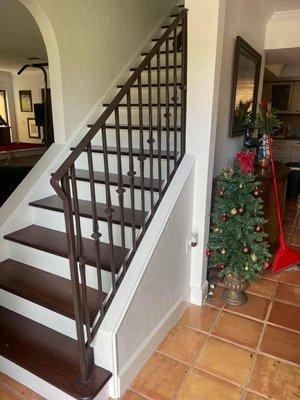 Beautiful custom railing made and powder coated for a house in delray FL