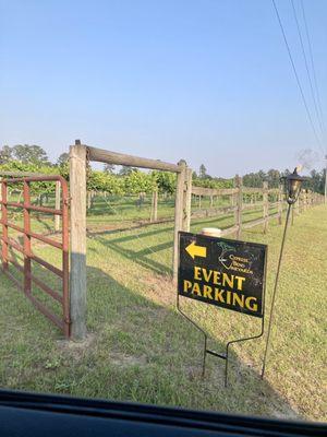 Entrance Way to Event Parking