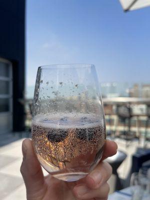 Blueberry drink with bubbles