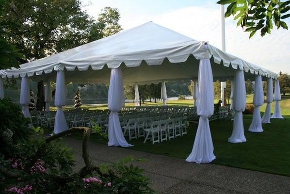 Party Tent with Side Pole Drapes