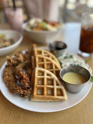 Chicken and Waffle Benedict