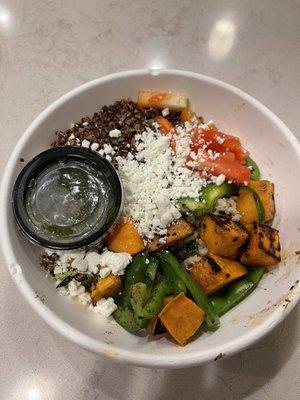 Comfort Bowl, added green peppers and tomatoes