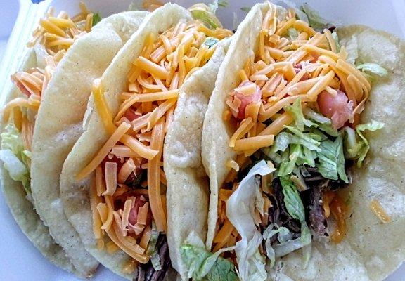 3 tacos beef & chicken