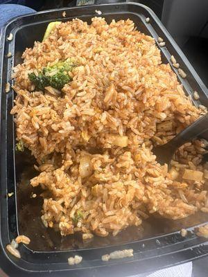 H2. Hibachi Plain Fried Rice with onions and broccoli and egg