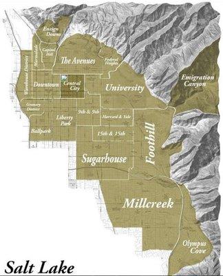 Neighborhoods of Salt Lake City, Utah (SLC)