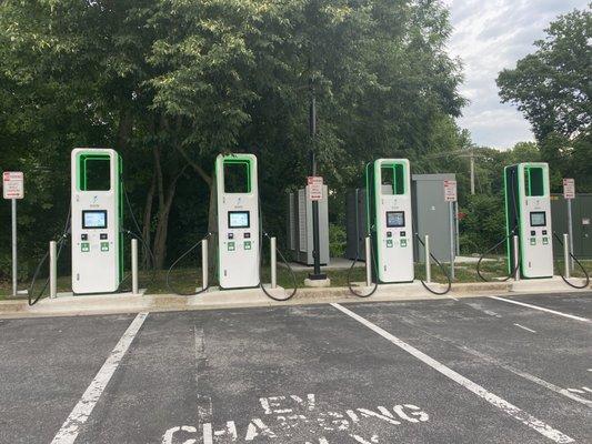 Four EV charging stations available